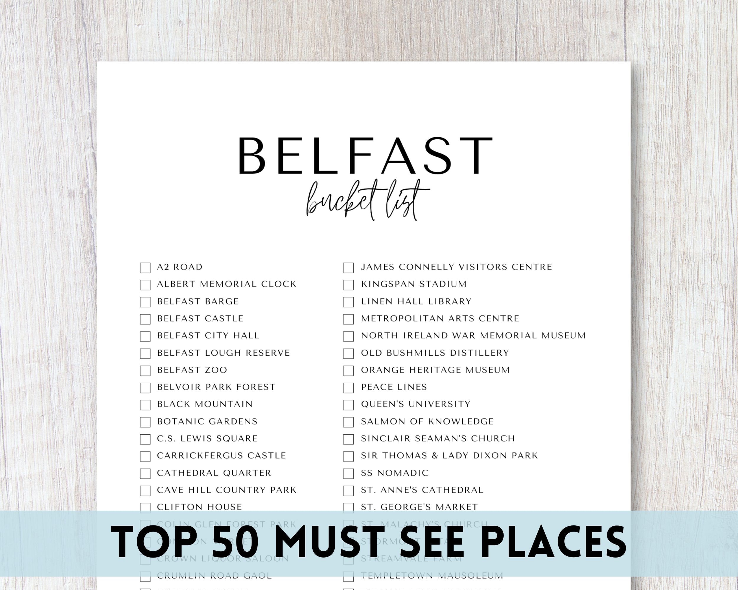 Belfast, Northern Ireland Bucket List Printable Travel Bucket List