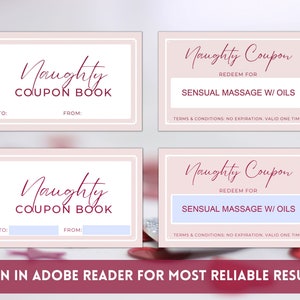 Editable Naughty Coupon Book Printable Love Coupons Valentine's Day Gift Dirty Coupon Book US ...