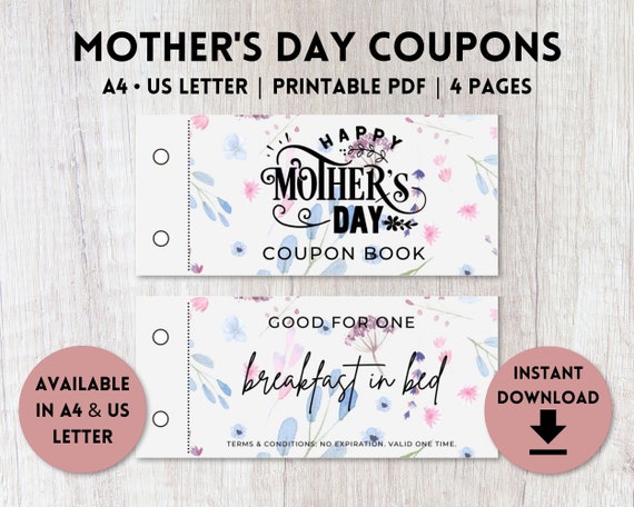 Mother's Day Coupon Book Printable Mother's Day Gift