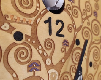 Kuckucksuhr modern mit Pendel Gustav Klimt Motiv Kunstwerk Wanduhr