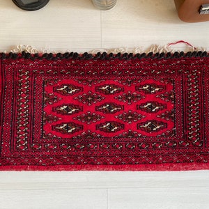 Turkmen Handwoven Yamut Tekke Chuval, Vintage Cushion Cover, Turkoman Tribal Bokhara Bukhara Yomud Carpet Rug