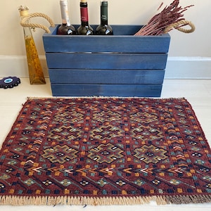 Alfombra kurda Kilim, alfombra de felpudo pequeña alfombra Sumak