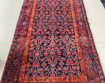 Antique Kurdish Wool Runner Rug, 19th Century Tribal Rug (5x12)