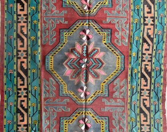 Antieke kelim uit de Kaukasus, Avaren-kelim, Kaukasische kelim, kelimtapijt, decoratieve kelim, kelim van 5 x 10, kelim van Dagestan, tapijt van 5 x 10