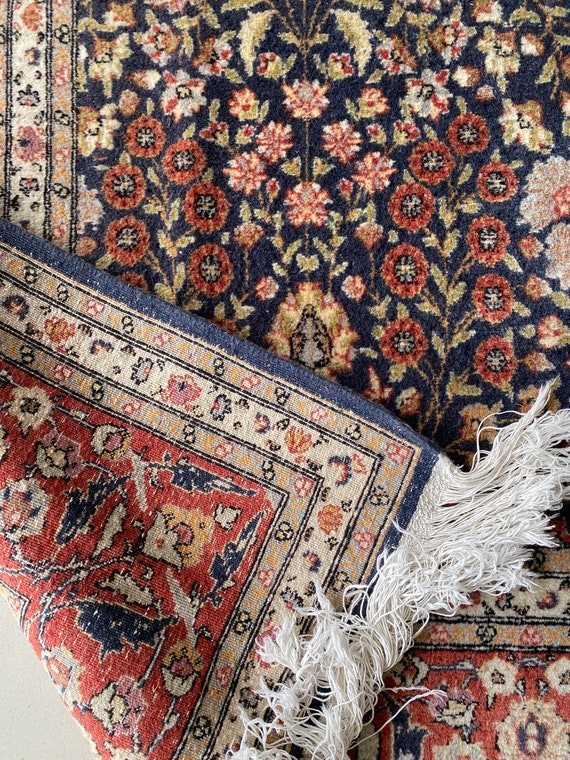 Vintage Handwoven Hereke Wool Rug, Turkish Floral Carpet (5x8) - Etsy