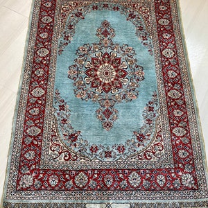 Authentic Handmade Turkish Silk Rug, 3x4 Silk Rug, Silk Carpet, Elegant Pure Silk Rug