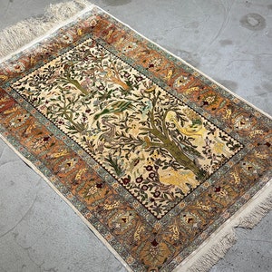 Turkish Hereke Silk Rug, Silk on Silk, 3x4 Silk Rug, Authentic Hereke, Luxury decor, Handwoven