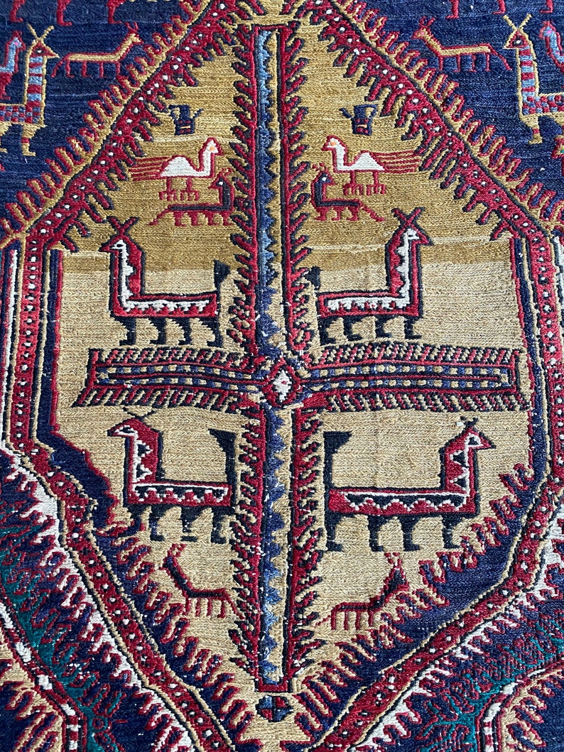 Antique Sumak Rug, Sumak Runner, Old Sumak Carpet, 3x10 Runner - Etsy