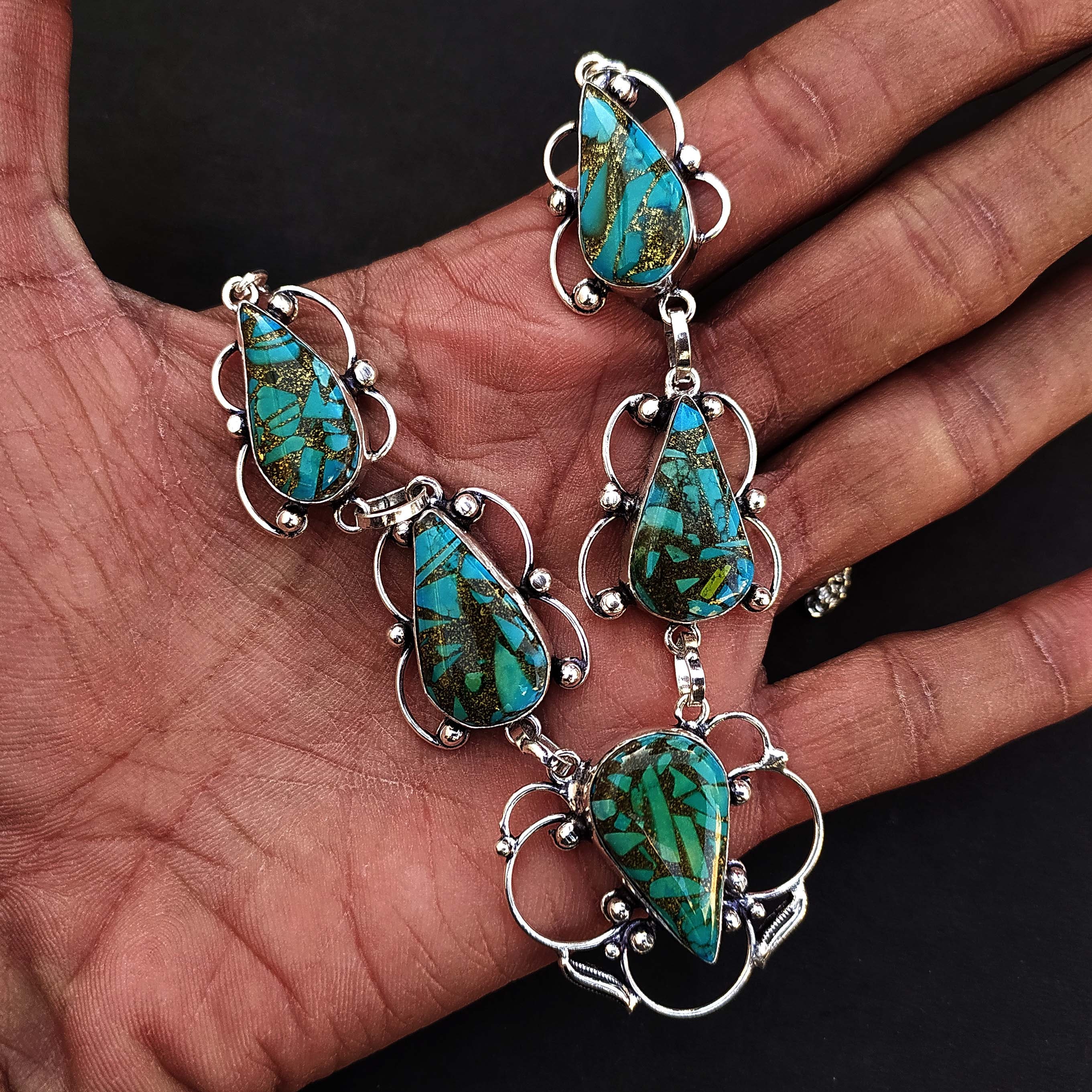 Copper Turquoise Handmade Fashion Jewelry Gemstone Necklace Etsy