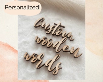 Custom Wooden word cutout, wooden name cutout, personalized text, 3D Lettering, Wood Cutout for crafting, baby name sign