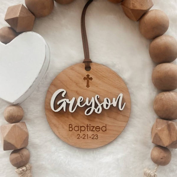 Personalized gift for Baptism, Keepsake custom ornament, gift for girl or boy ornament, Goddaughter or Godson gift Christmas