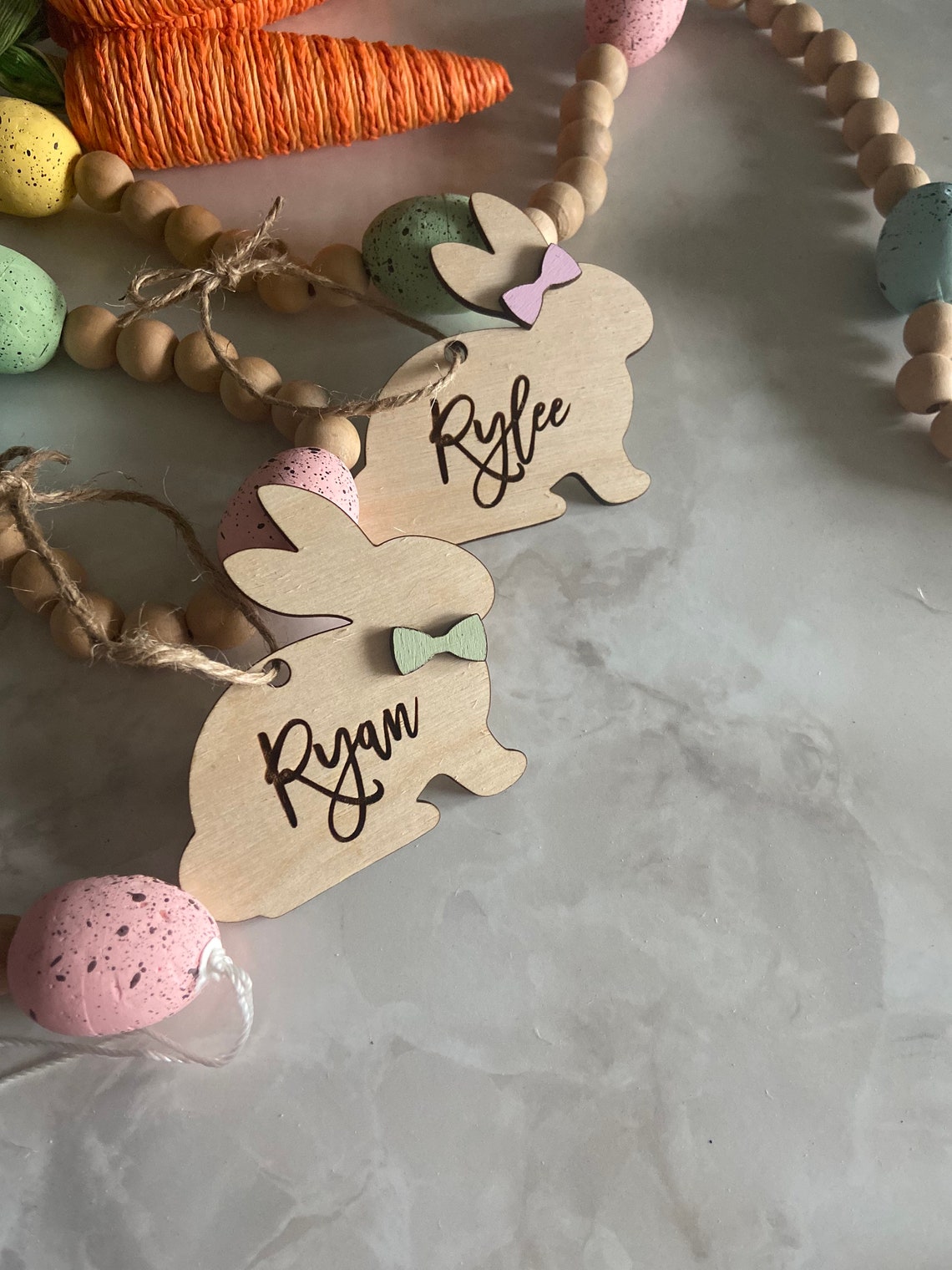 Personalized Easter Bunny Tags Easter Name Tags Bunny Tags - Etsy