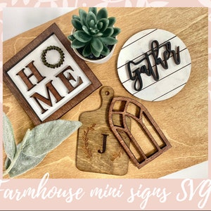 Farmhouse decor svg, glowforge svg, farmhouse tiered tray decor SVG, laser cut file, bundle