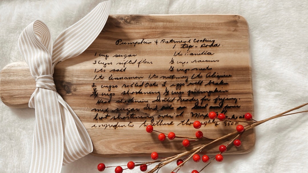 Engraved Personalized Cheese Board, Cutting Board Family Recipe, Personalized Wedding Gift ...