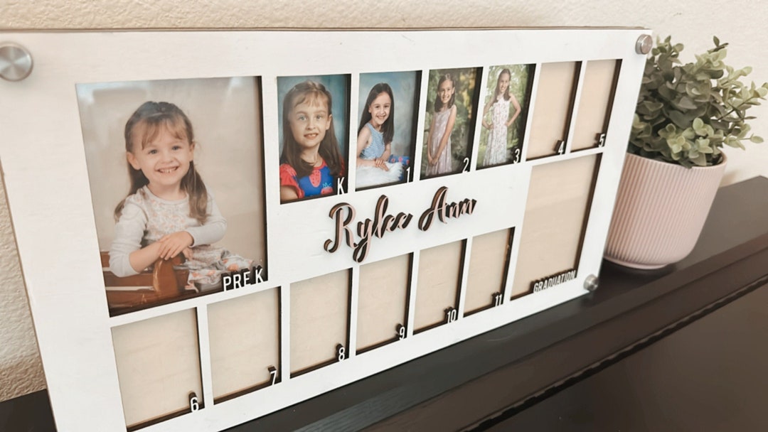 Personalized School Years Frame, School Photo, Picture Frame for Kids, Preschool to Graduate