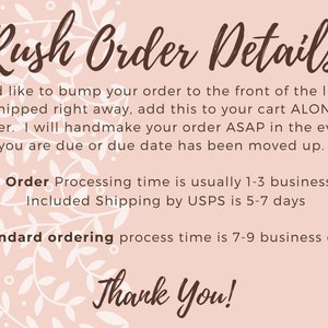 Rush Processing Option