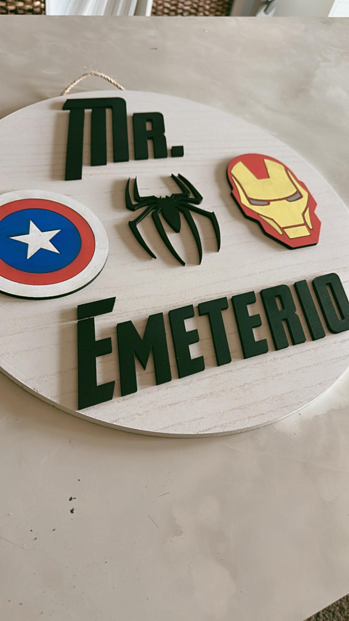 Superhero themed sign, teacher gift, classroom decor, teacher door decor, boy's bedroom decor