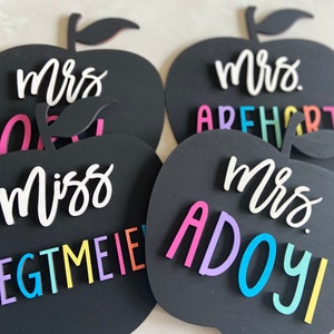 Teacher Sign, Personalized teacher gift, Teacher Name sign, Apple teacher sign, Teacher Appreciation gift