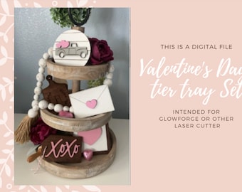SVG Valentines Day Tiered Tray 3D Decor, Valentines day Decor, XOXO sign, Tiered Tray Decor