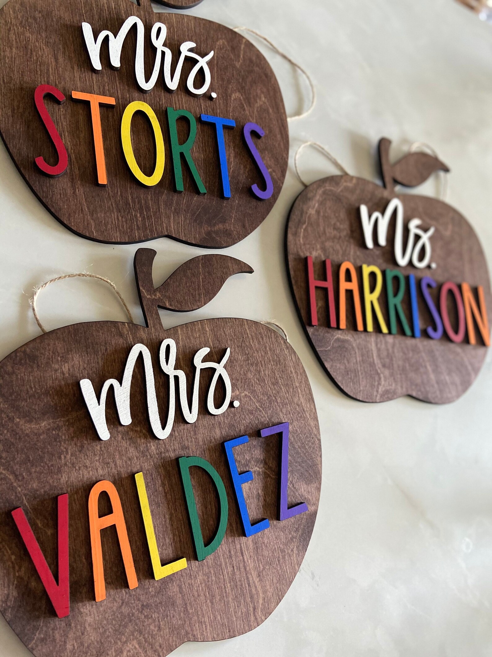 Personalized Apple Teacher Sign - Classroom Gifts for New Teachers 