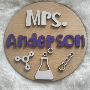 Science Teacher Personalized Sign Back to School Classroom Decor ...