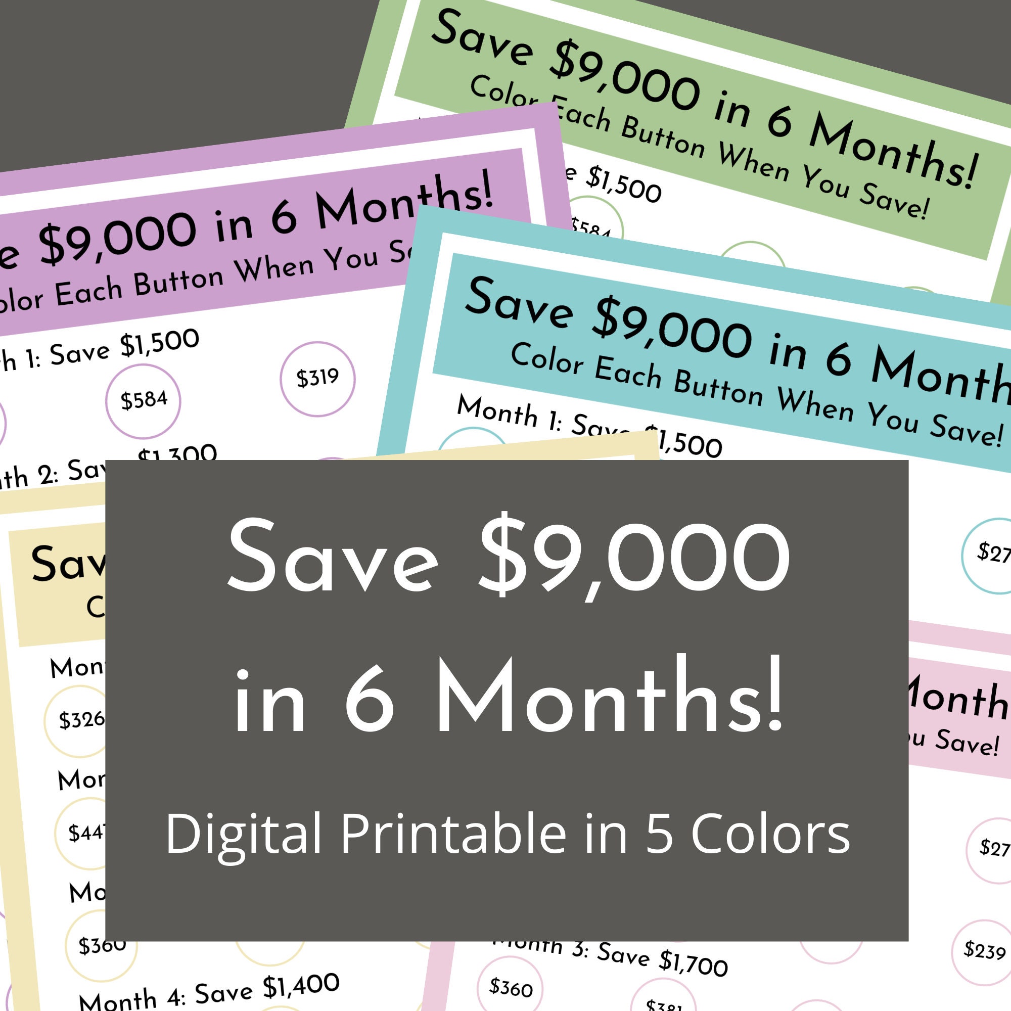 Paper & Party Supplies Paper Digital Money Savings Challenge Printable ...