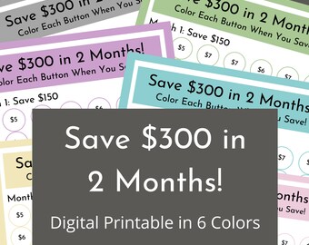 Save 300 in 2 Months! | Digital Money Savings Challenge Printable Tracker