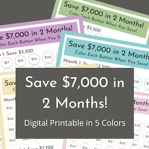 Bespaar 7.000 in 2 maanden! | Digital Money Savings Challenge Printable Tracker
