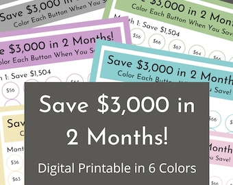 Save 3,000 in 2 Months! | Digital Money Savings Challenge Printable Tracker