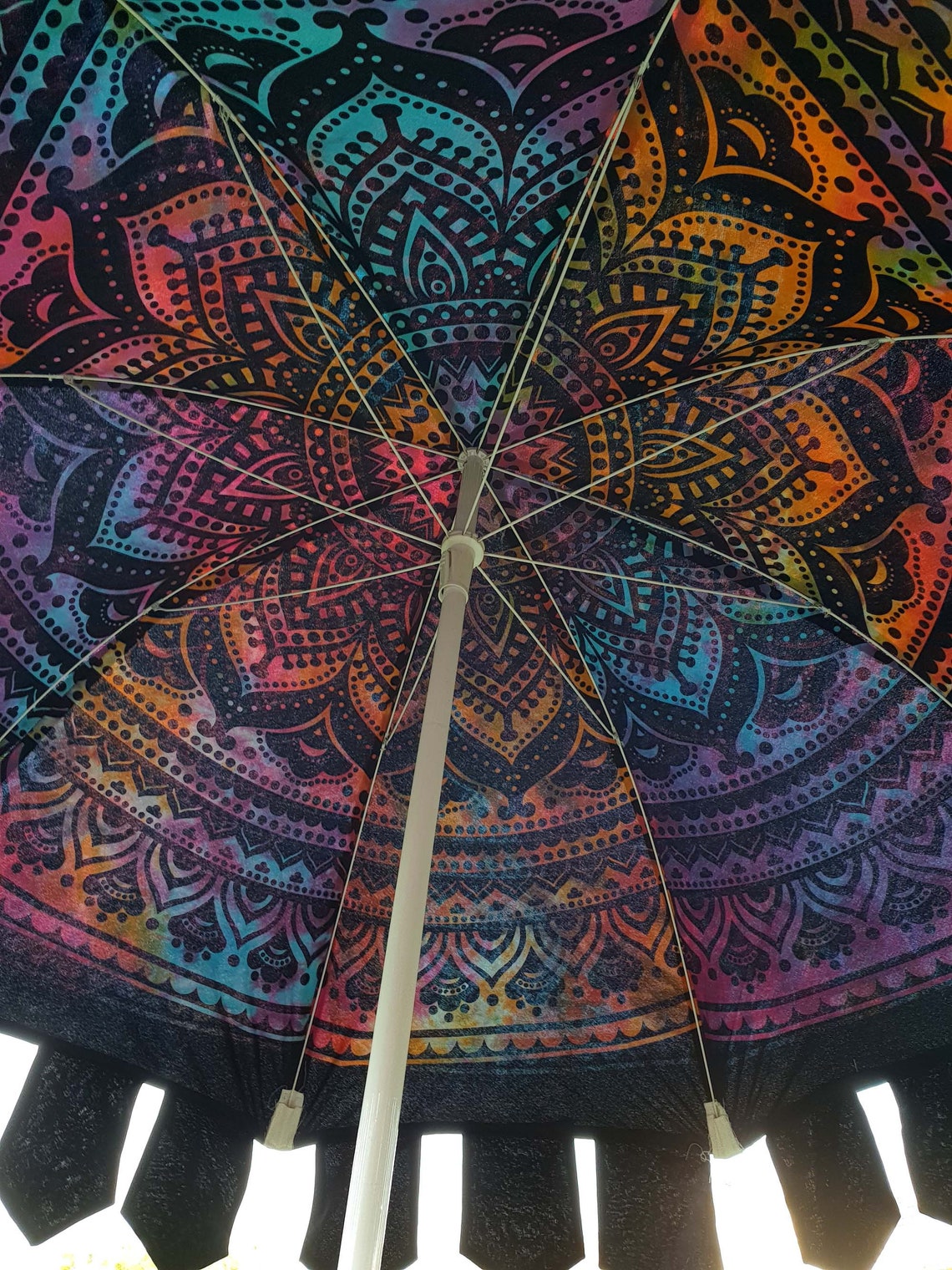 Hand Dyed Cotton Garden Umbrella Indian Cotton TieDye Etsy