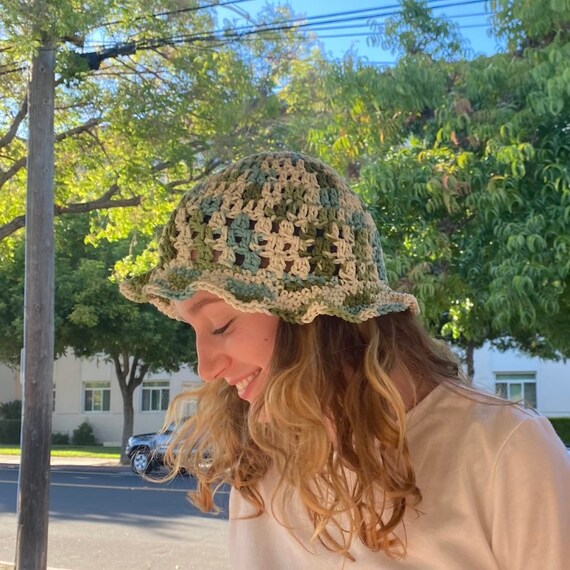 Matcha Earth Cotton Crochet Bucket Hat 
