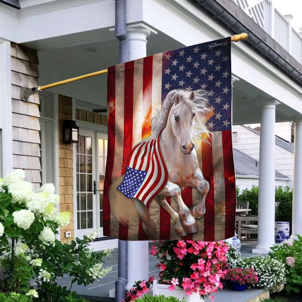 Patriotic Horse Flag Garden Flag Peace Flag House Flag Outdoor | Etsy