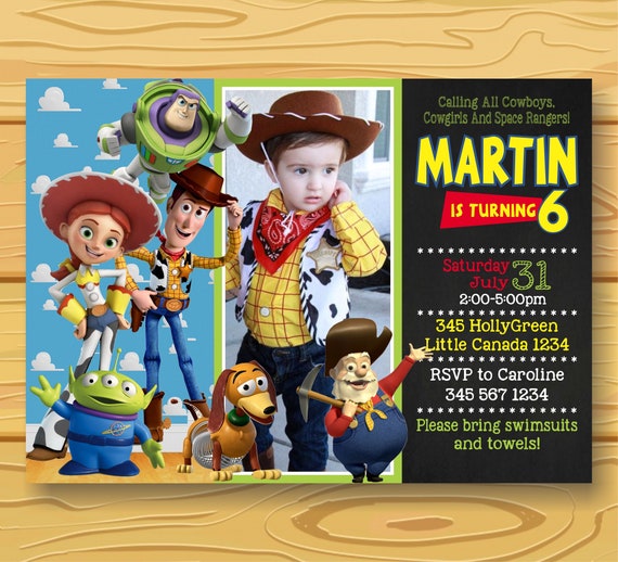 Toy Story Birthday Invitation,Toy Story Invitation Card,Toy Story Birthday  Party,Invitation with photo,Editable-Printable Digital File
