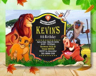 Lion King Birthday Invitation,Lion King Invitation Card,Lion King Birthday Party,Printable Digital File