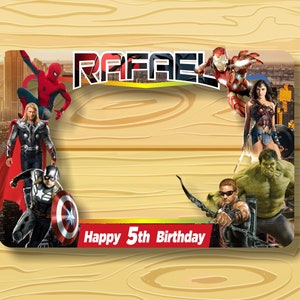 Superheld Fotoständer Rahmen, Superheld Geburtstag Party, Superhelden Foto stand Rahmen, Geburtstag Dekor, Banner, DIGITAL FILE ONLY