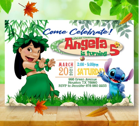 Invito Lilo e Stitch, Lilo e Stitch Birthday Party, Aloha, Hawaiano,  Hawaii, Personalizzato, Stampabile, File digitale -  Italia