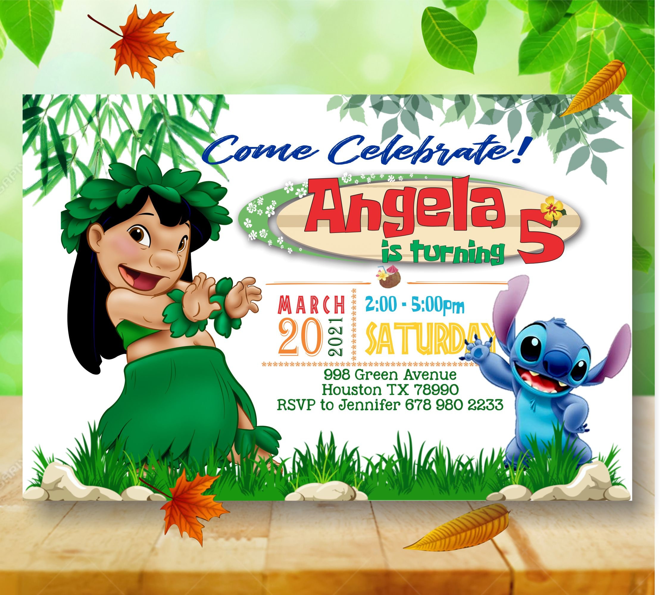 Cartes d'invitation d'anniversaire Lilo et Stitch Algeria