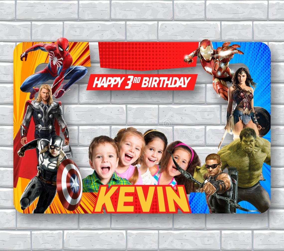 Superhero Photo Booth Frame Superhero Birthday Party Etsy