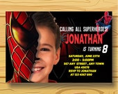 Spiderman Birthday Invitation: Superhero Birthday Card (Digital File)