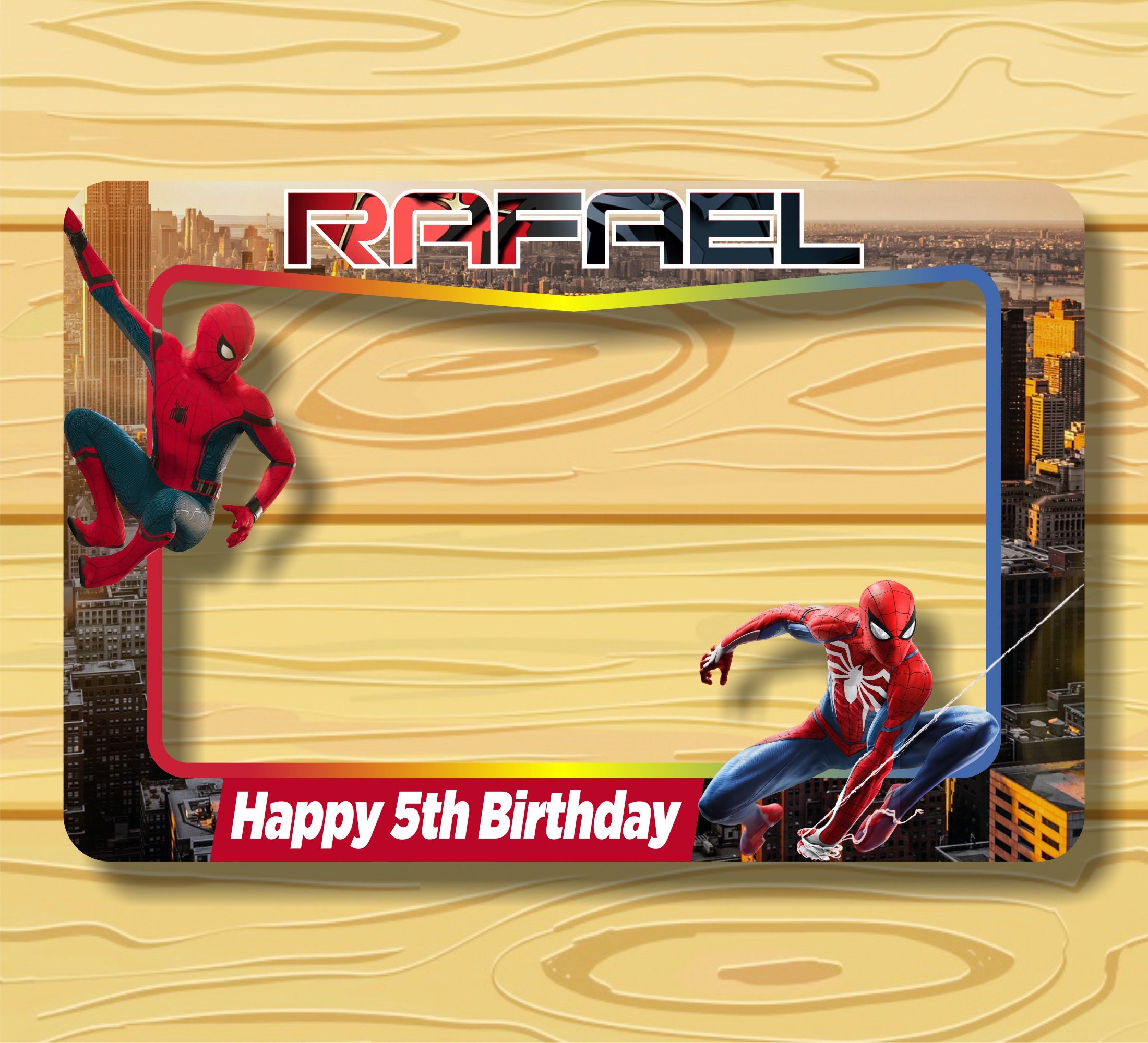 Spiderman Photo Booth Frame Spiderman Birthday Party Etsy