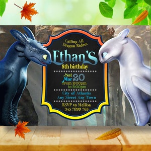 How to train your dragon invitation, Night Fury Dragon Invitation, Viking, Dragon Birthday Party, Personalized, Printable, Digital File