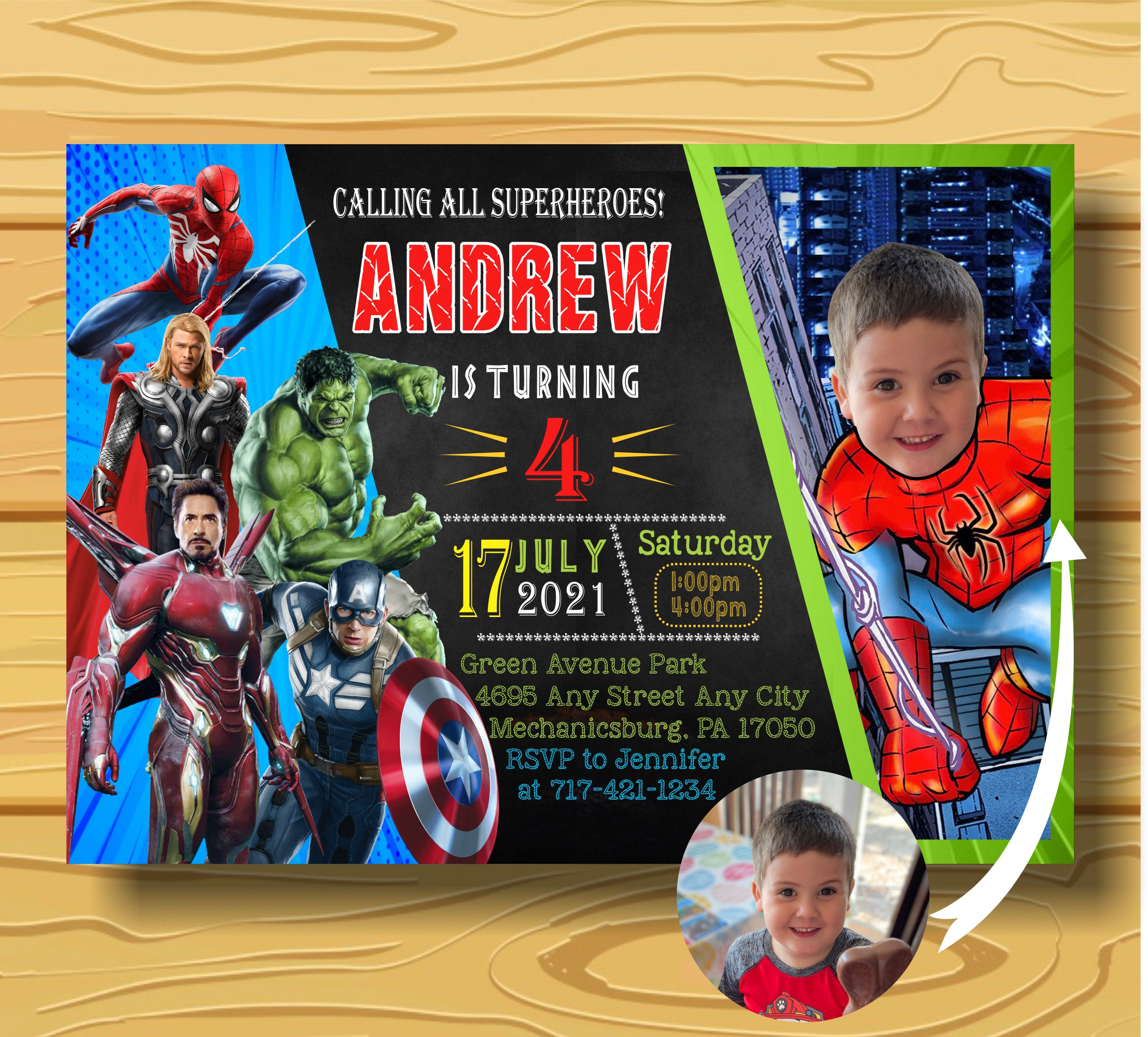Avengers Birthday InvitationSuperhero InvitationSuper Heroes Etsy