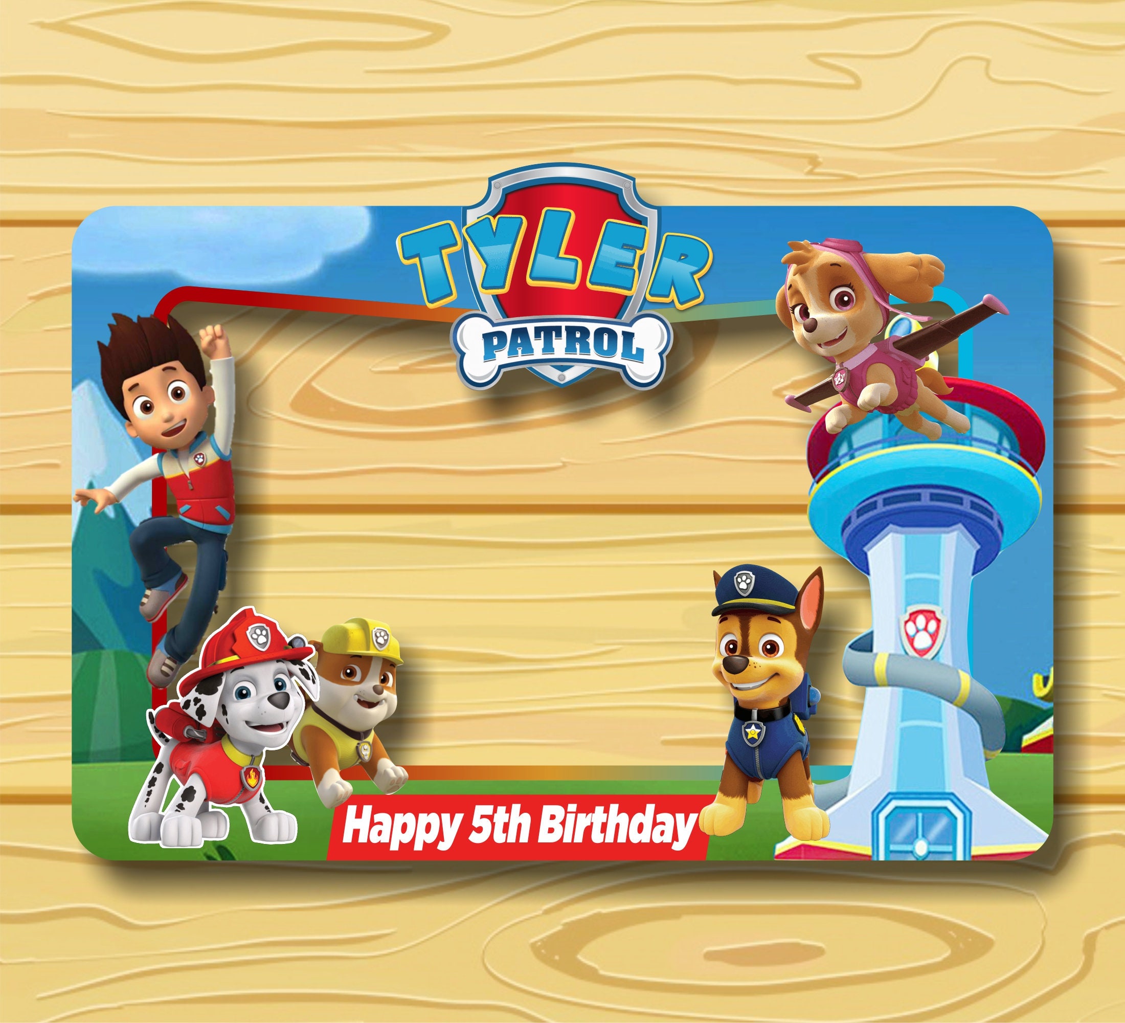 Paw Patrol Photo Booth Frame Paw Patrol Birthday Party Etsy