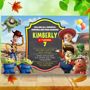 Faire-part d'anniversaire Toy Story, carte d'invitation Toy Story, fête d'anniversaire Toy Story, fichier numérique modifiable-imprimable