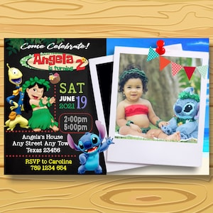 Lilo and Stitch Invitation, Lilo and Stitch Birthday Party, Aloha, Hawaiian, Hawaii, Personalized, Printable, Digital File