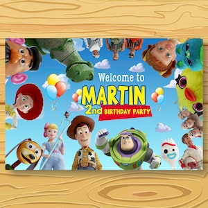 Toy Story Birthday Party Backdrop Banner: Customizable (Digital Download)
