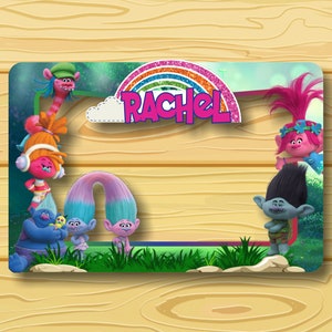 Marco para fotomatón de cumpleaños de Trolls: Decoración para fiesta (SOLO ARCHIVO DIGITAL)