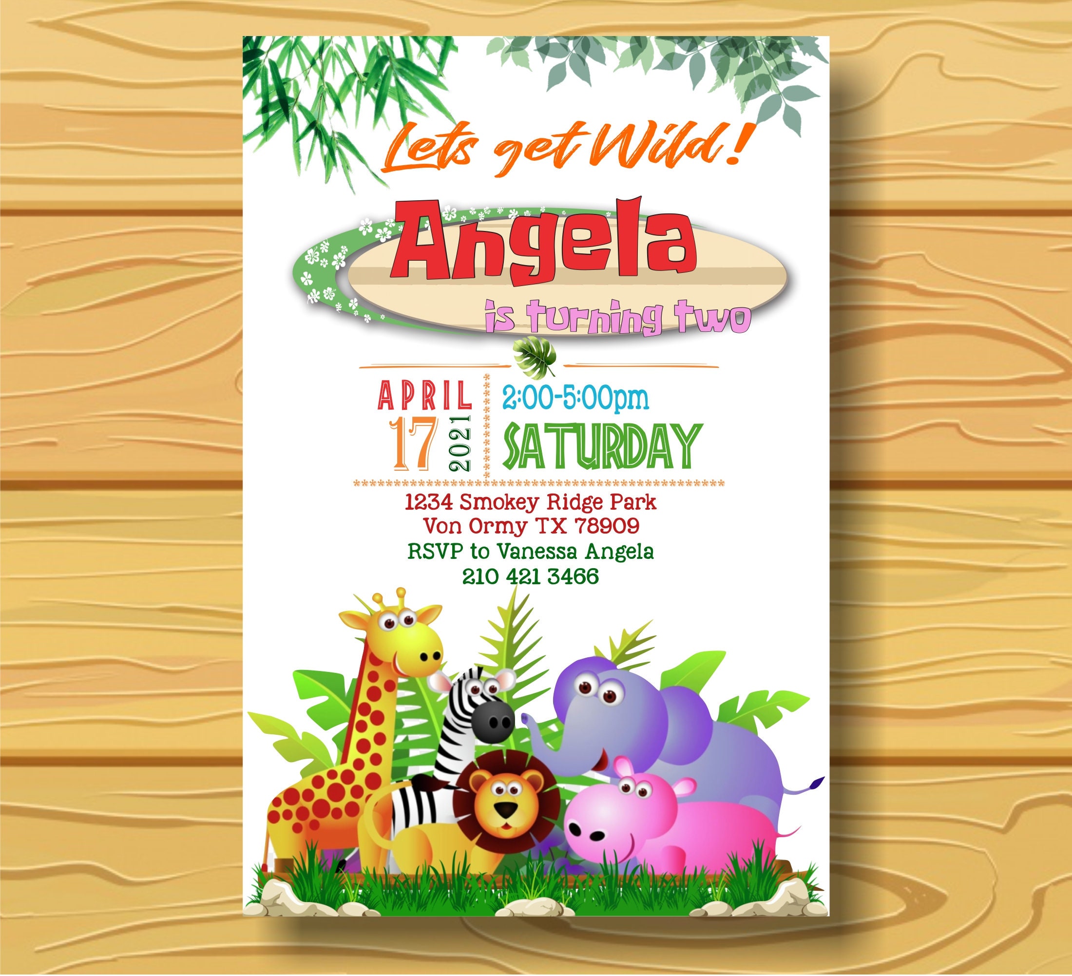 Zoo Birthday InvitationZoo Invitation CardZoo Birthday Etsy