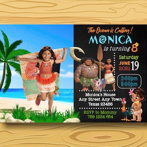 Moana Geburtstagseinladung, Moana Einladung, Baby Moana Geburtstagsfeier, bearbeitbar-druckbare digitale Datei