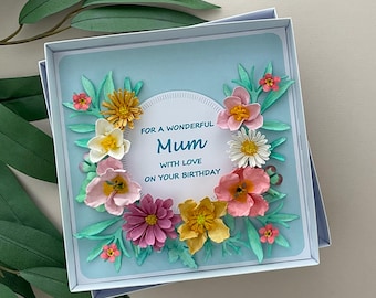 Luxury 3D Floral Mum Birthday Card, Boxed